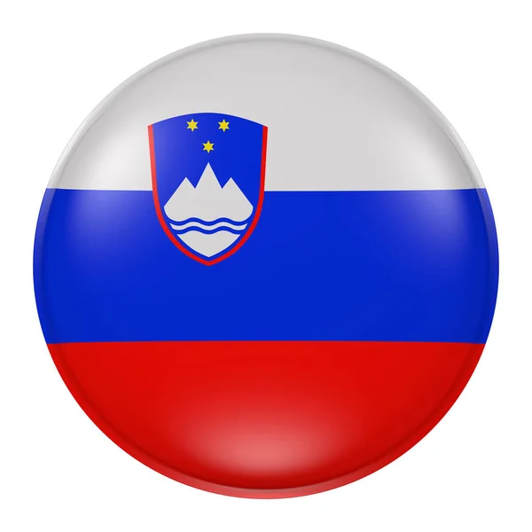 3D-рендерінг Прапор Словенії на одному гудзику — стокове фото