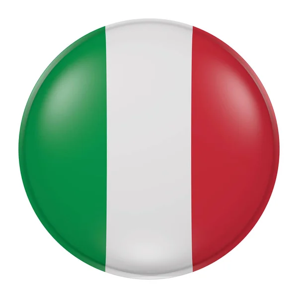 3d 渲染的意大利国旗上的按钮 — 图库照片