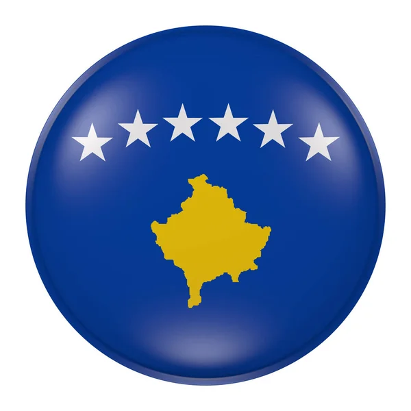 ボタンのコソボの旗の 3d レンダリング — ストック写真