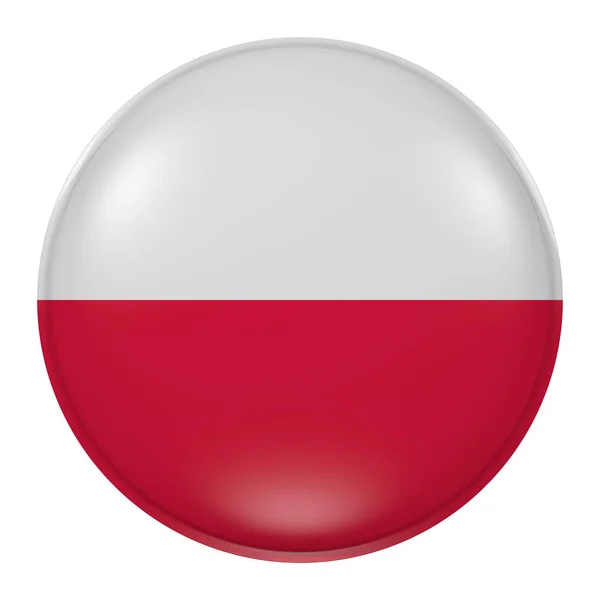 Renderowania 3D Polska flagi na przycisku — Zdjęcie stockowe