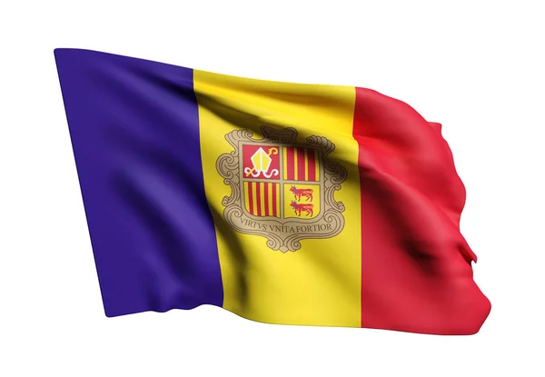 Andorra flag waving — Stock Photo, Image