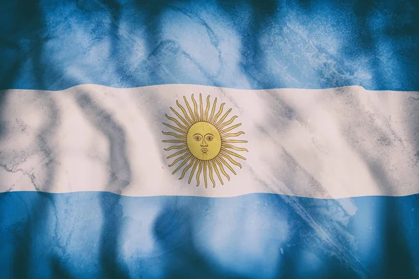 Bandeira da República Argentina acenando — Fotografia de Stock