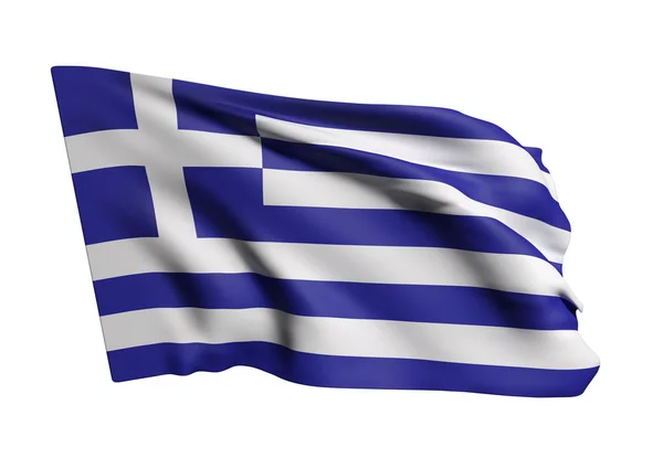 Griechische Flagge geschwenkt — Stockfoto