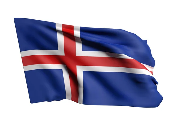Isländische Flagge geschwenkt — Stockfoto