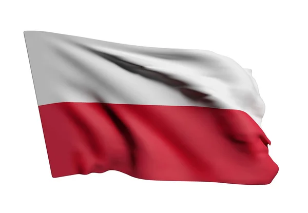 Polen flagga vajande — Stockfoto