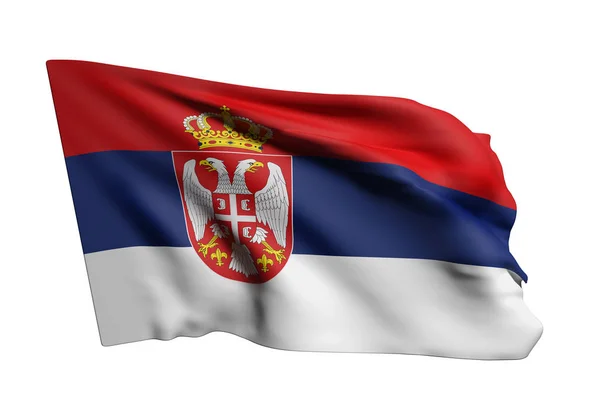 3d representación de una bandera de la República de Serbia —  Fotos de Stock