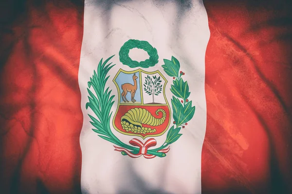 페루의 공화국 깃발을 흔들며 — 스톡 사진