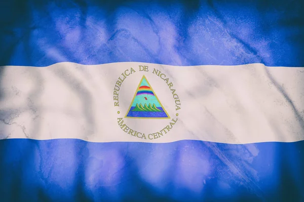 Nicaragua Republiken flagga vajande — Stockfoto