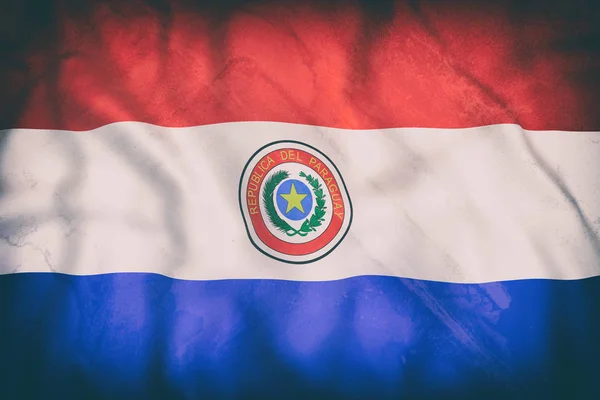 Mávání vlajkami republiky Paraguay — Stock fotografie