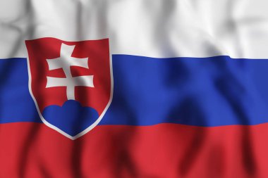 Slovakya bayrağı sallayarak 3d render