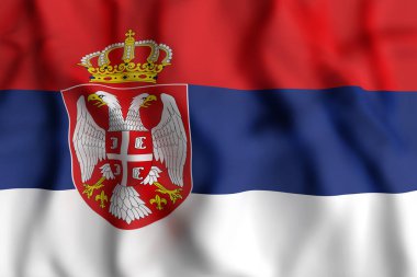 3D render Sırbistan Cumhuriyeti bayrağı
