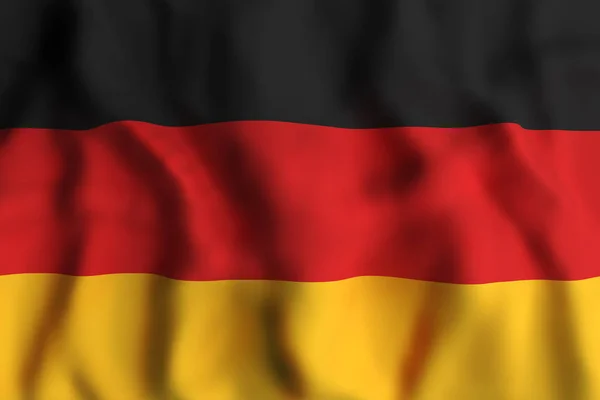 Трехмерное изображение немецкого флага, размахивающего — стоковое фото