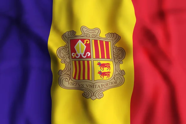 Bandera Andorra ondeando — Foto de Stock