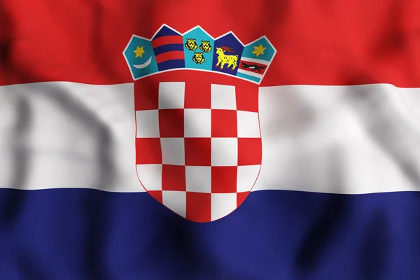 克罗地亚共和国国旗 — 图库照片