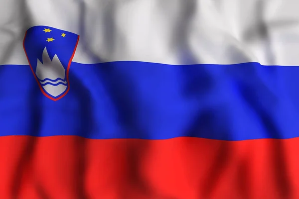 3D visszaadás-ból egy szlovén zászló integet — Stock Fotó