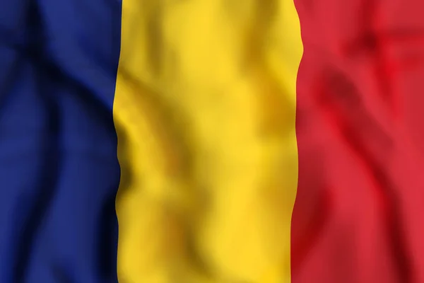 Ρουμανία σημαία κυματίζει — Φωτογραφία Αρχείου