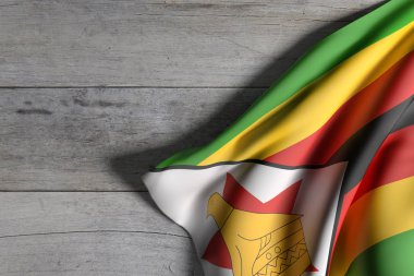 Zimbabve Cumhuriyeti bayrak sallayarak