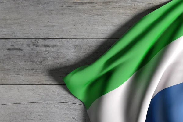 Republik Sierra Leone Flagge schwenkend — Stockfoto