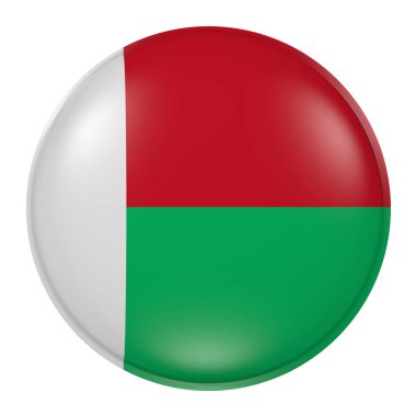 Beyaz arka plan üzerinde Madagaskar düğmesi