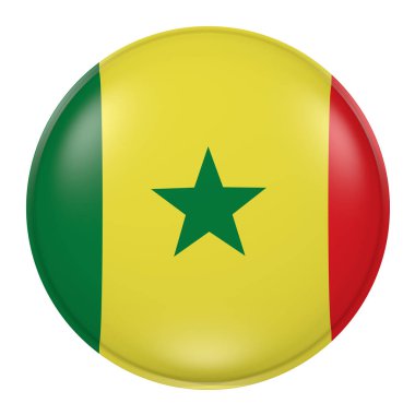 Beyaz arka plan üzerinde Senegal düğmesi