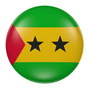 Beyaz arka plan Tome ve Principe düğmesi