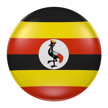 Beyaz arka plan üzerinde Uganda düğmesi