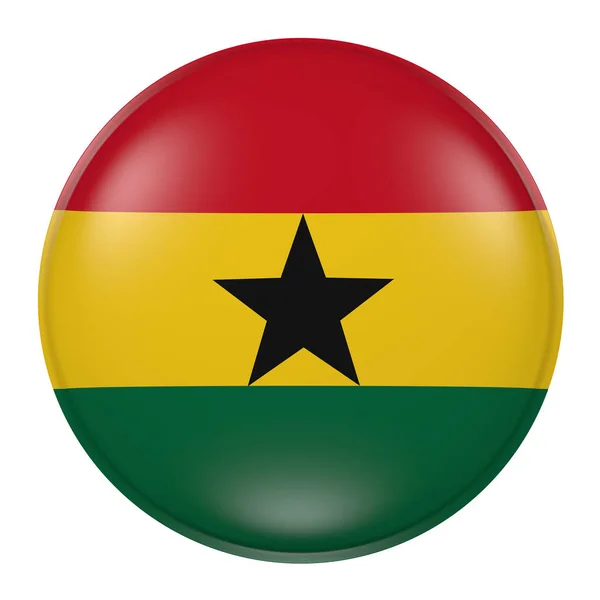 Ghana przycisk na białym tle — Zdjęcie stockowe