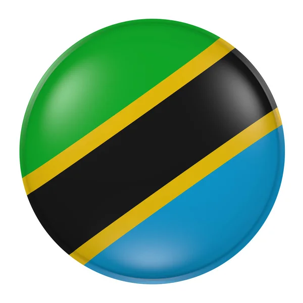 Botão Tanzânia no fundo branco — Fotografia de Stock