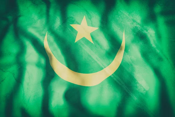 Mauritánská vlajka mávání — Stock fotografie
