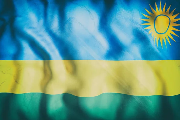 Bandeira da República do Ruanda acenando — Fotografia de Stock