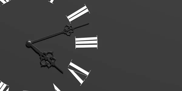 Clock face on dark gray background — Stock Photo, Image