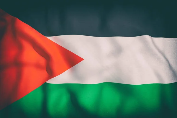 Eski bir Filistin bayrağı sallayarak 3d render — Stok fotoğraf