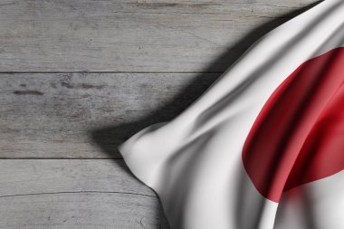 Tayvan bayrak sallayarak ahşap arka plan üzerinde 3D render