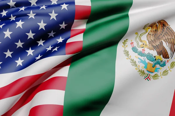 USA and Mexico flags