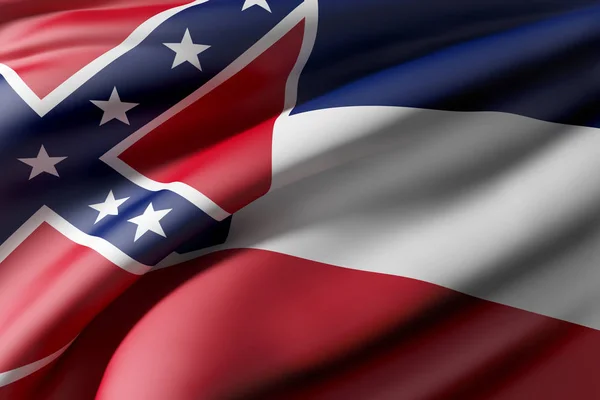 Bandeira do Estado do Mississippi — Fotografia de Stock