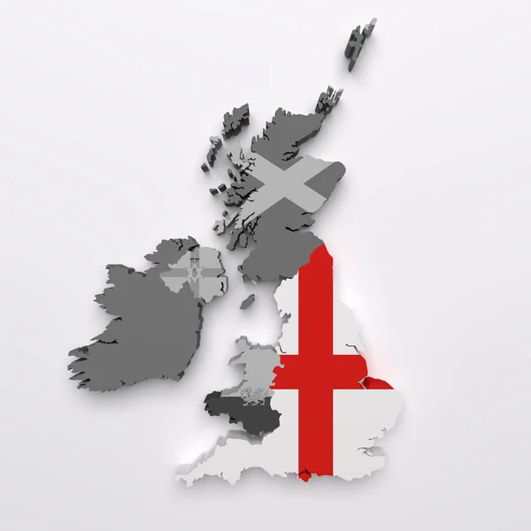 Mappa e bandiera dell'Inghilterra — Foto Stock