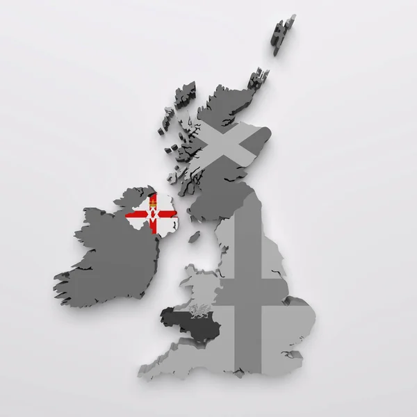 North Ireland map and flag — Stock Photo, Image