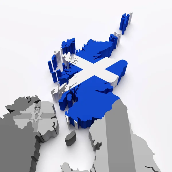 Scotland map and flag — Stock Photo, Image