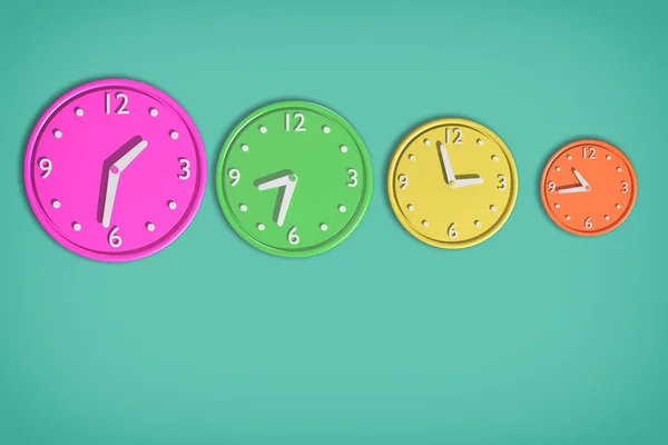 Colored 3d clocks — Stock Photo, Image