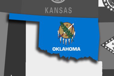 Oklahoma harita ve bayrak