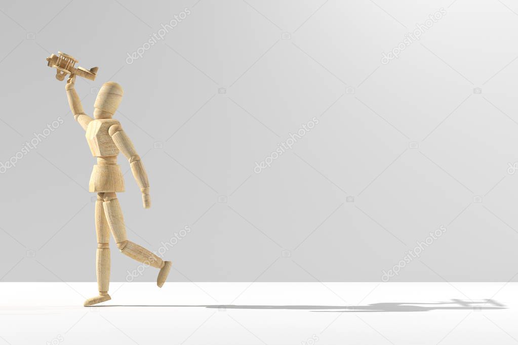 Wooden mannequin prototype of human