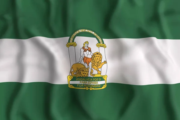 Bandera de Andalucía ondeando — Foto de Stock