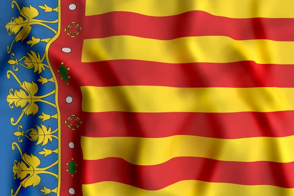 Flaga Wspólnoty autonomicznej Walencji — Zdjęcie stockowe