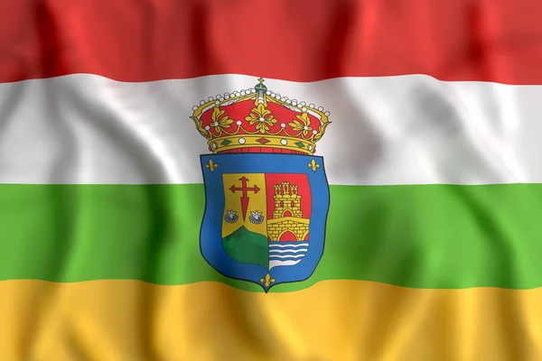 La Rioja vlag zwaaien — Stockfoto