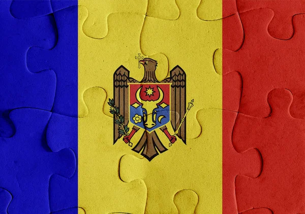 Vlag van Moldavië puzzel — Stockfoto