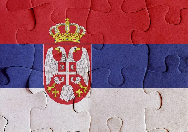 Прапор головоломки Сербія — стокове фото