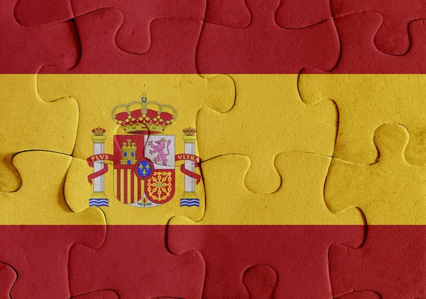 Spanien flagga pussel — Stockfoto