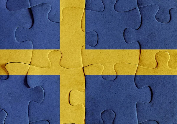 Σημαία Σουηδία παζλ — Φωτογραφία Αρχείου