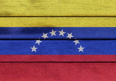 Venezuela bayrak bir ahşap üzerine