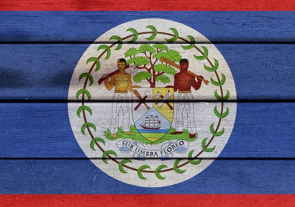 Belize vlag op een hout — Stockfoto
